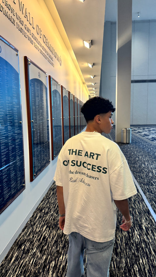 Art of Success Boxy Tee (White and Green)