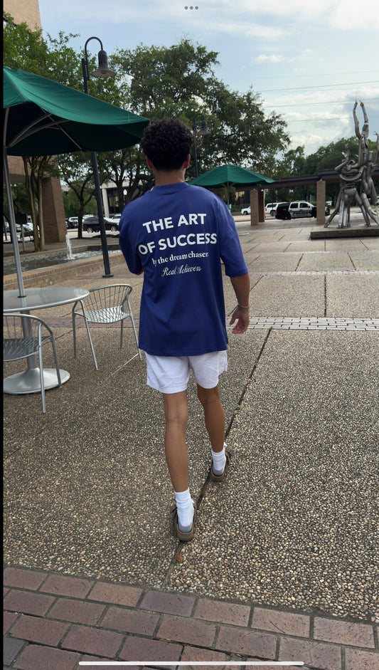 Art of Success Boxy Tee (Blue and White)