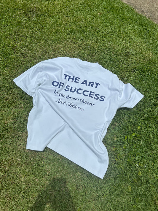Art of Success Boxy Tee (White and Blue)